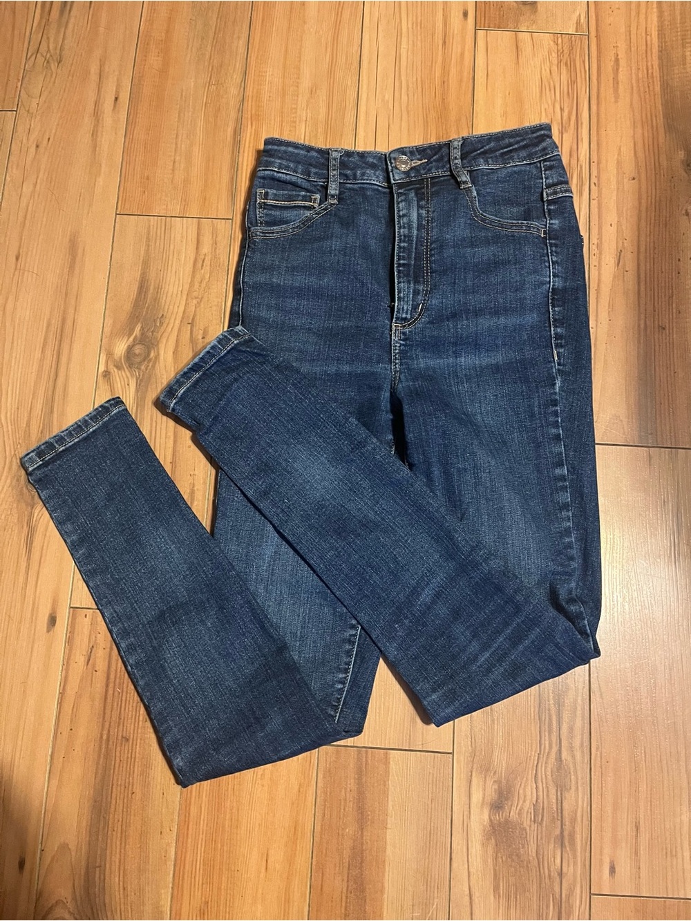 Garage Women's Skinny Jeans - Dark Blue Wash - Picture 3 of 5